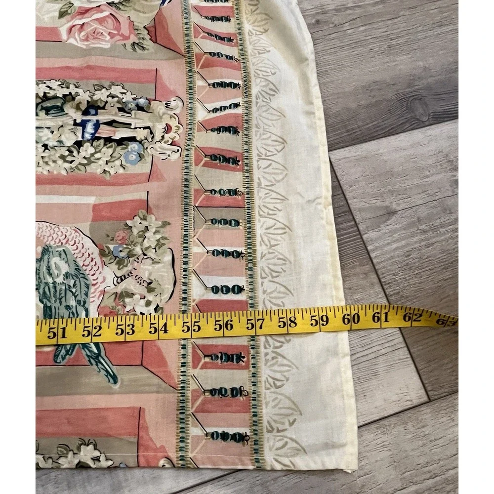 VTG Wilton Court Tea Party Tablecloth Cottage Core Romantic Birds Cotton 116X60